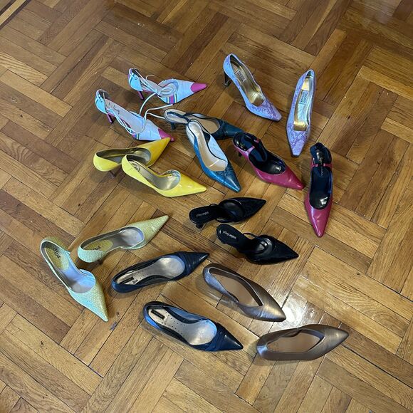 Steffani Collection Red Ankle Strap slingback heels 3 inch - Picture 8 of 8